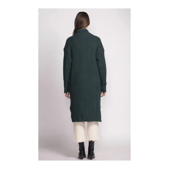Pink Martini Scarlett Cardi Open Front Duster Cardigan - Dark Green - XXS - NWT - Picture 2 of 11